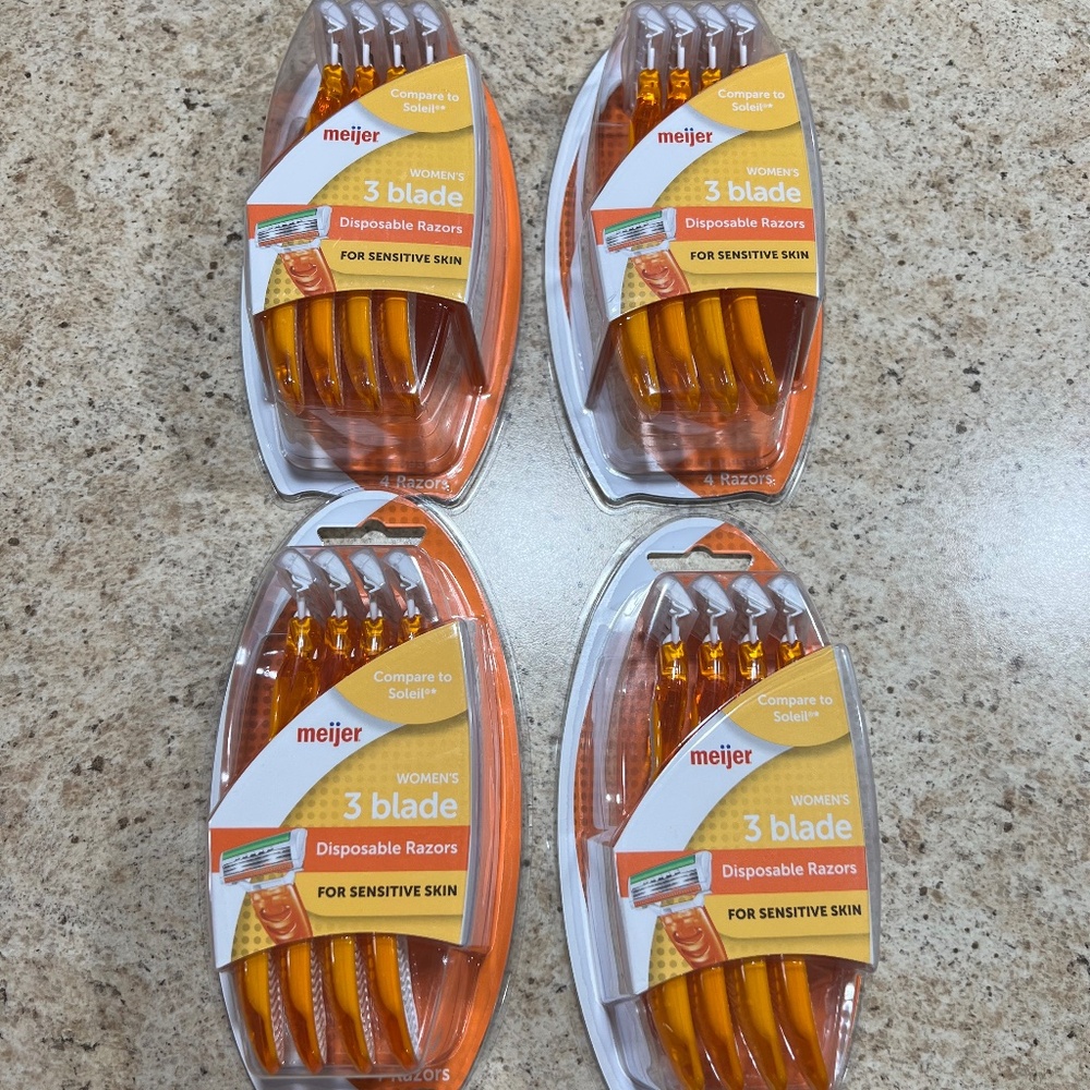 Lot of 4 Packages Meijer Women’s 3 Blade Sensitive Disposable Razors